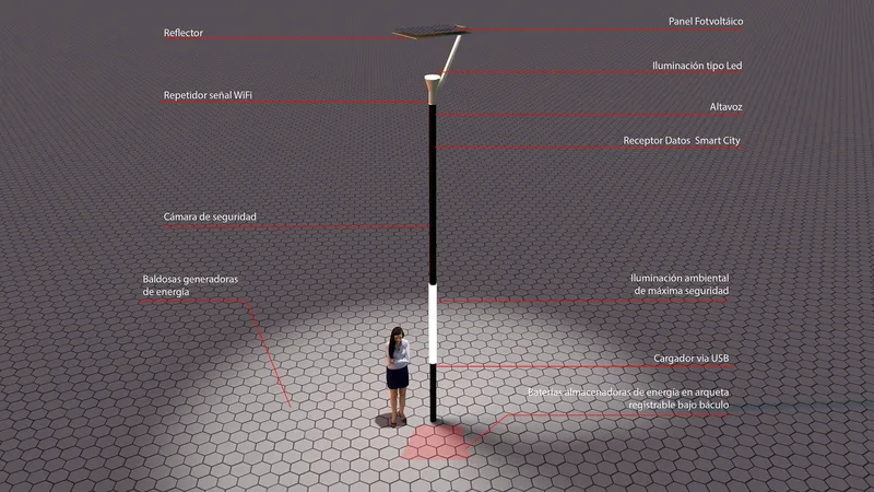 Farola inteligente diseñada por el equipo con perspectiva de género