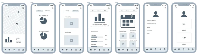 Wireframes de baja fidelidad